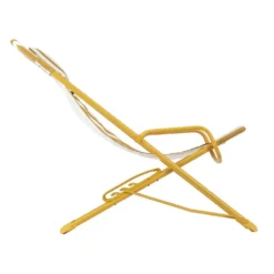 Transat transaswing colorblock rayure Lafuma coloris jaune en acier - 60 x 83 x 91 cm