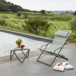 Transat transaswing colorblock Lafuma coloris vert en acier - 60 x 83 x 91 cm