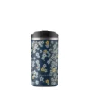 Travel mug isotherme en inox à motifs fleurs bleu nuit Qwetch - 350 ml