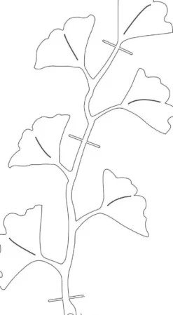 Treillis en métal forme Ginkgo Vitis in situ - 46 x 25 cm