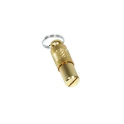 Tube adresse en métal doré pour chien et chat