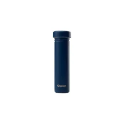 Tube de transport en inox bleu nuit pour 12 pastilles Solid Drinks Qwetch