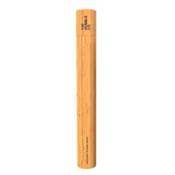 Étui brosse à dents coloris beige en bambou