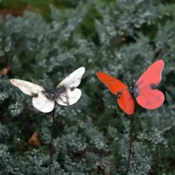 Tuteur métal papillon blanc ou bleu ou rouge