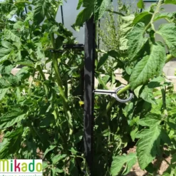 Tuteur à tomate avec 4 attaches coloris gris - 180 cm