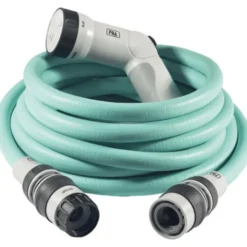 Tuyau extensible bleu aquamarine avec accessoires et pistolet multijet Fitt Ikon - 25 m