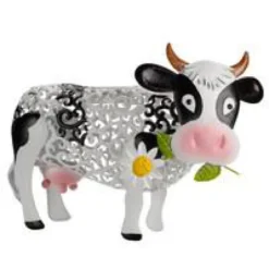 Vache solaire en métal Daisy Cow à LED blanc ou multicolore