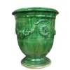 Vase Anduze vert en terre cuite émaillée H 28 x Ø 32 cm