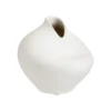 Vase blanc en grès décor organic grand modèle - 15,5 x 14,5 x 15 cm