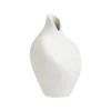 Vase blanc en grès décor organic petit modèle - 11 x 11 x 18 cm