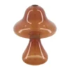Vase champignon coloris marron en verre - Ø 12 cm