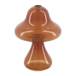 Vase champignon coloris marron en verre - Ø 12 cm