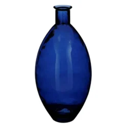 Vase coloris bleu en verre recyclé Qin - Ø 29 cm
