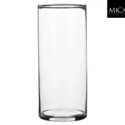 Vase cylindre en verre transparent Carly - Ø 9 x H 19 cm
