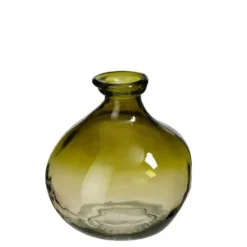 Vase en verre recyclé vert Organic - Ø 16,5 x H 18 cm