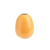 Vase oval coloris orange en métal - 10 x 10 x 12,5 cm