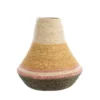 Vase pour fleurs séchées coloris multicolore en osier - 28 x 28 x 30 cm