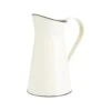 Vase vintage forme pichet en métal galvanisé ivoire - Ø 16 x H 27,5 cm