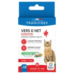 Vermifuge pour chat et chaton Vers O Net - 15 comprimés