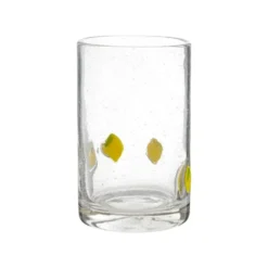 Verre en verre bullé motif citron - Ø 8,5 x H 13 cm