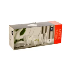 Verres en verre strié transparent avec pailles x 4 - 30 cl