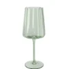 Verre sur pied vert en verre transparent Floral - Ø 8,2 x H 21 cm