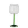 Verre à vin à pied vert Riga - Ø 9,5 x H 20 cm
