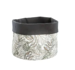 Vide-poche en tissu à motifs marron et gris Safeco Wanda - Ø 19 x H 19 cm