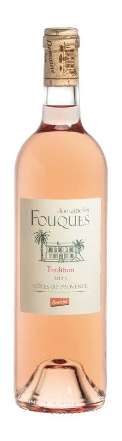 Vin rosé bio Côtes de Provence AOP Tradition Domaine les Fouques - 75 cl