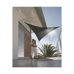Voile d'ombrage triangulaire gris ardoise 3 x 3 m