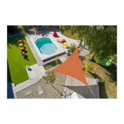 Voile ombrage orange triangulaire extensible - 5 m