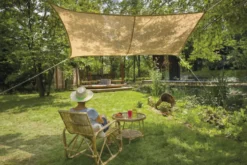Voile rectangulaire coloris beige en jute - 3 x 2 m