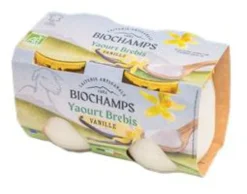 Yaourt brebis bio saveur vanille Biochamps - 2 x 125 g